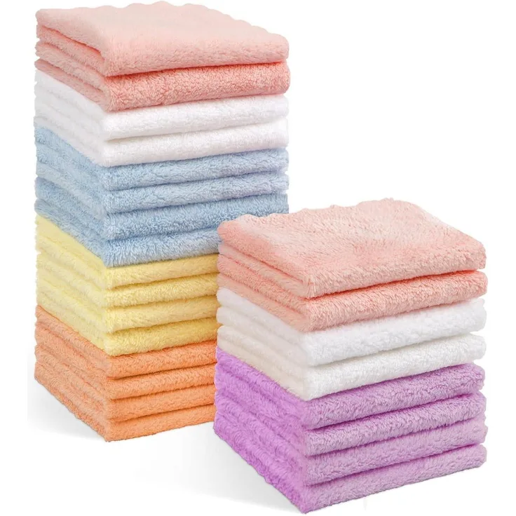 Baby-Waschlappen Mikrofaser Korallen-Fleece 24 Stück weich saugfähig Neugeborene