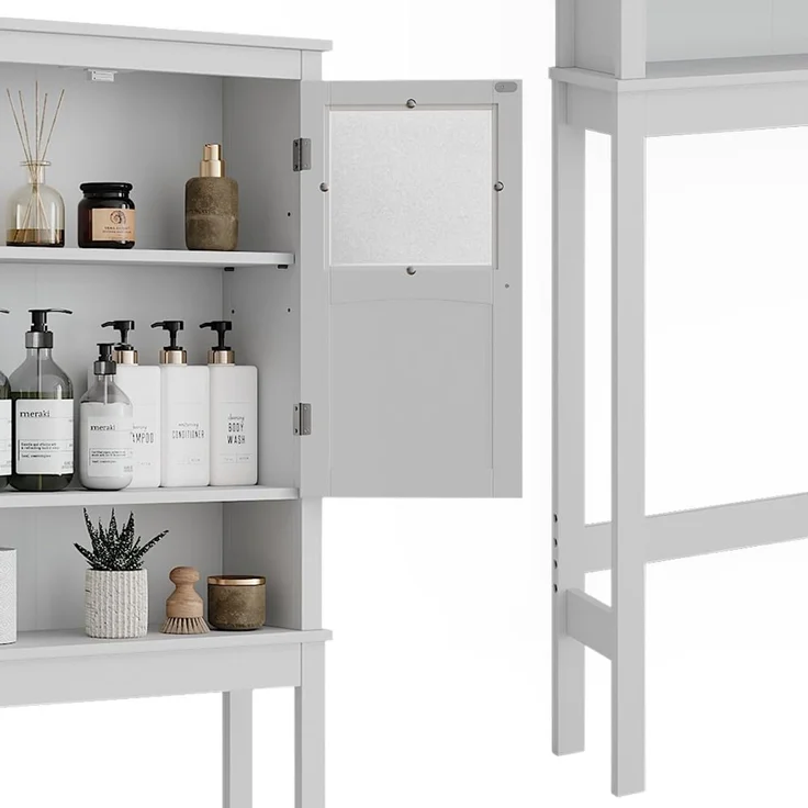 Toilettenschrank Bianco Weiß 69 x 171 cm Vicco – Bild 5