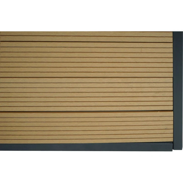 XL Mähroboter-Garage mit Pflanzkasten HWC-L45, Dach Unterstand für Rasenmäher, WPC Metall 47x70x94cm ~ Eiche-Optik – Bild 4