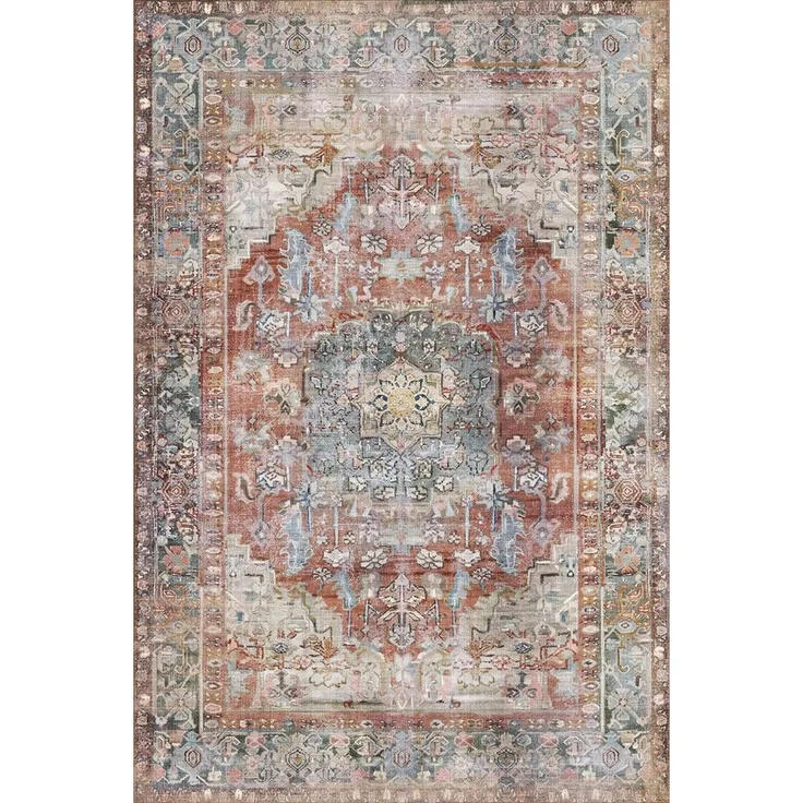 Bamyum Teppich Tolas Teppich mit Chenille-Druck, Waschbarer, Antibakteriell