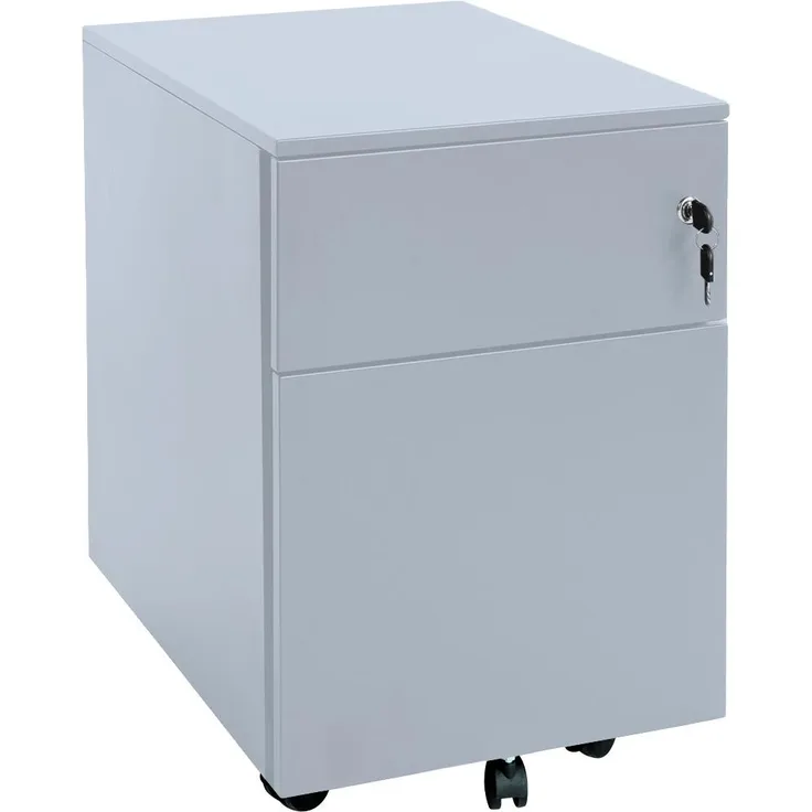 Stahl Büro Rollcontainer Bürocontainer mit Hängeregistratur Stahl-Abdeckplatte Maße: 55 x 40 x 59 cm RAL 7035 Lichtgrau 505900