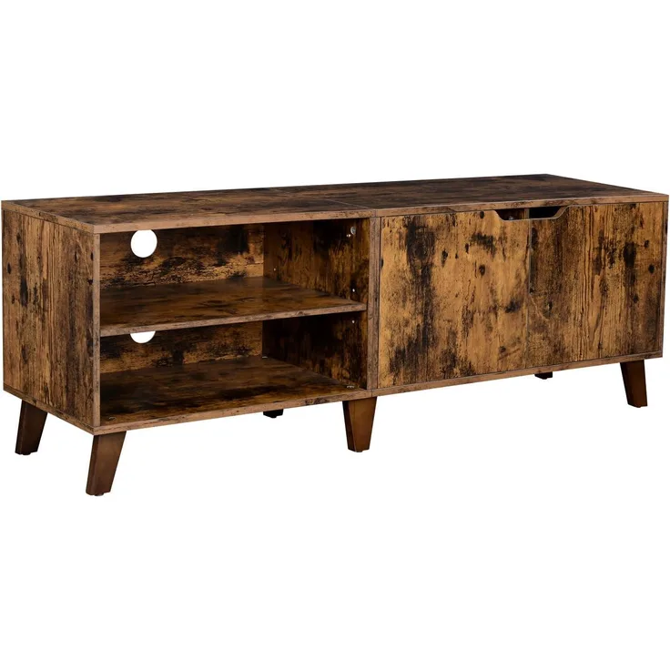VASAGLE TV-Schrank, Fernsehtisch mit 2 Türen, TV-Regal für Fernseher bis zu 60 Zoll, Fernsehschrank mit verstellbaren Ablagen, für Wohnzimmer, Esszimm [LTV027X01]