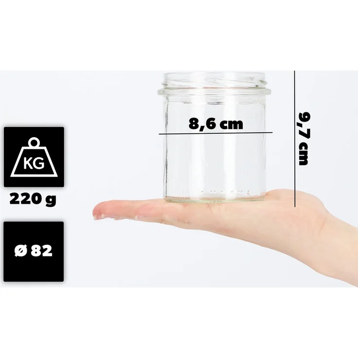 KADAX 10 x Einmachgläser 350 ml, Glas für Konserven, Marmelade, Honig, Pasteten und Fleisch – Bild 3