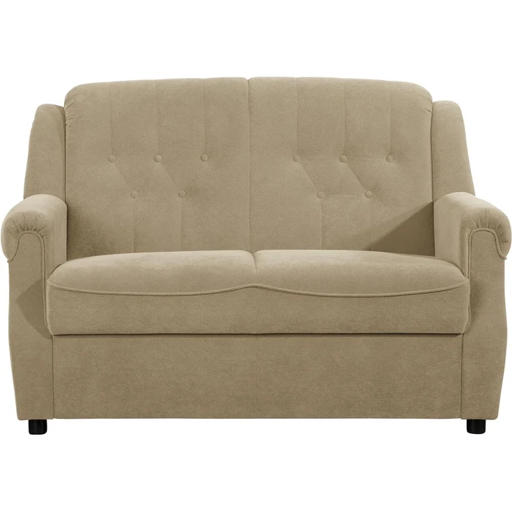 Sofa 2-Sitzer Kaylyn Flockstoff sand – Bild 2