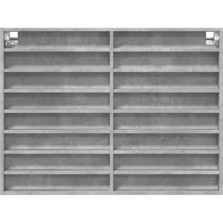 vidaXL Vitrinenschrank Betongrau 100x8,5x75 cm Holzwerkstoff 847936 – Bild 4