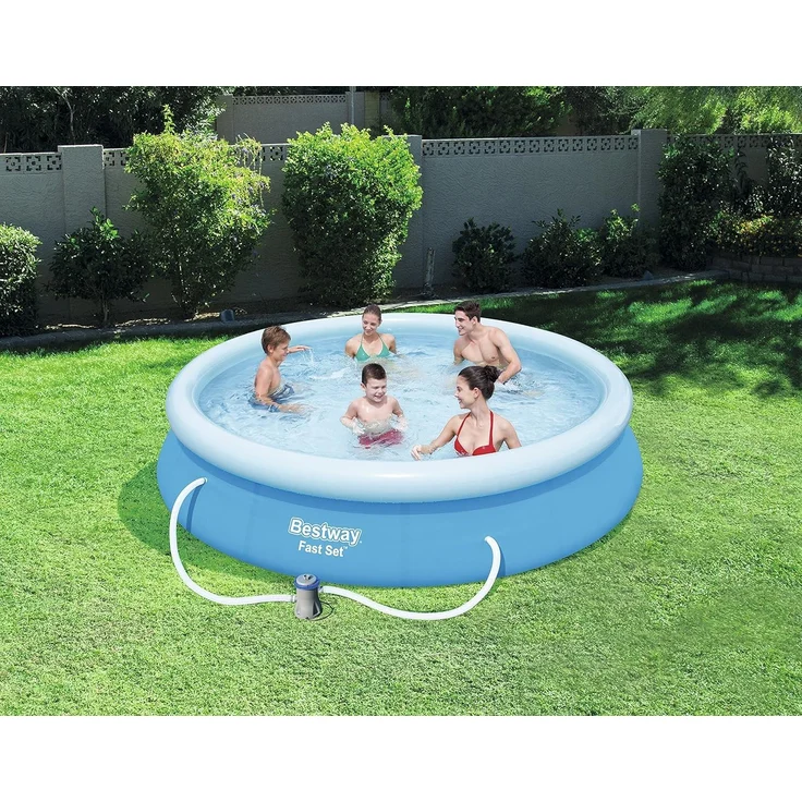 Bestway Set: Quick-Up Pool Fast Set Pool, mit Filterpumpe, ØxH: 366x76 cm blau – Bild 2