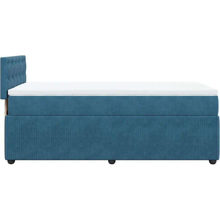 vidaXL Boxspringbett mit Matratze Blau 90x200 cm Samt 3287642 – Bild 9
