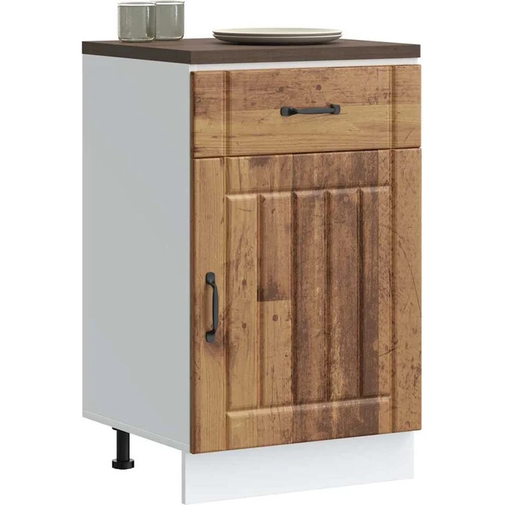vidaXL Küchen-Unterschrank Lucca Altholz-Optik Holzwerkstoff 853725 – Bild 1