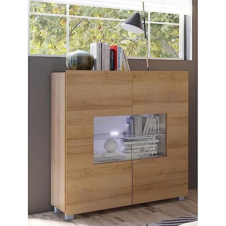 Lomadox Highboard CAIRNS-132, in Eiche Nb, Modern, grifflos – Bild 2