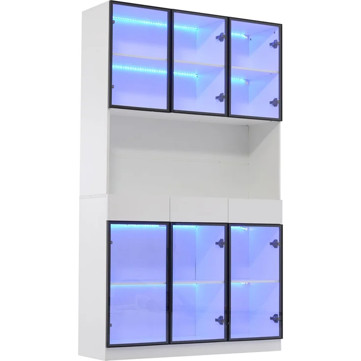 ZUBALIYA Schrank mit LED-Beleuchtung in Weiß, ideale Lösung für kleine Räume, robuste Verarbeitung, langlebige Materialien, einfache Selbstmontage, mit verständlicher Aufbauanleitung, si. (Modell 4) – Bild 22