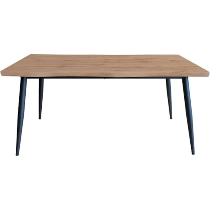 DRW Esstisch aus natürlichem und schwarzem Metall, 160 x 75 x 80 cm