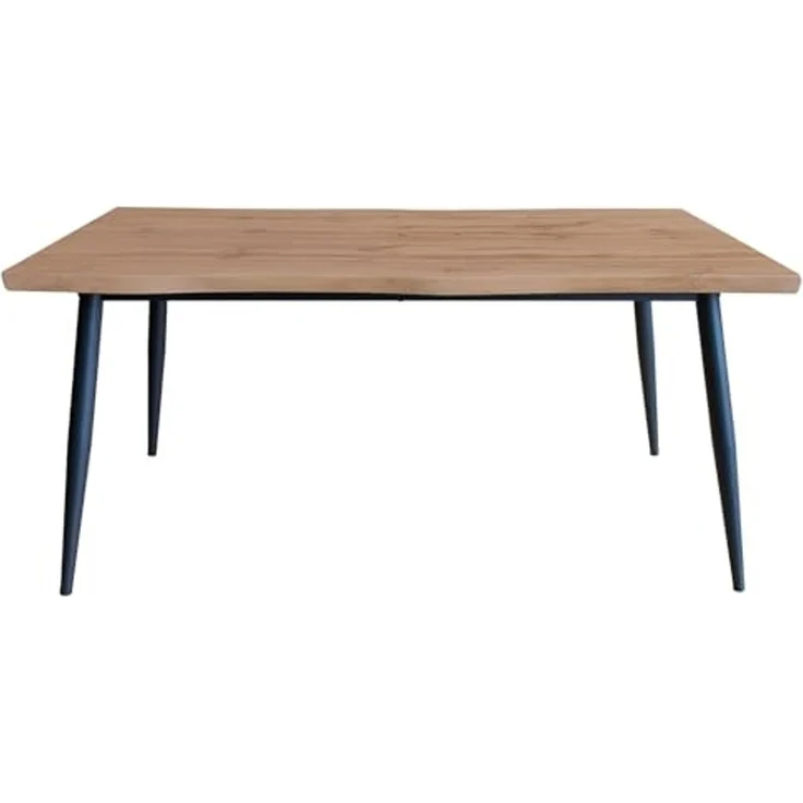 DRW Esstisch aus natürlichem und schwarzem Metall, 160 x 75 x 80 cm – Bild 1