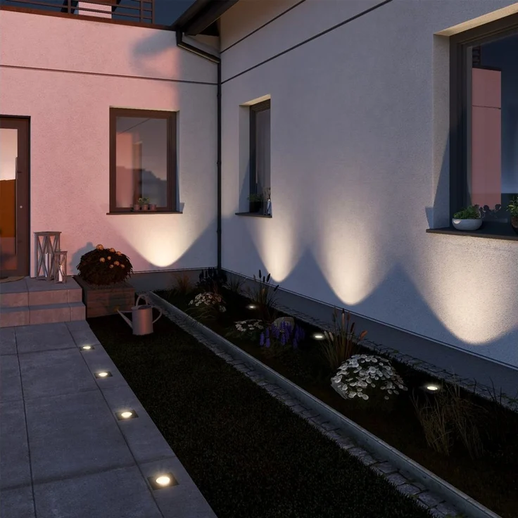 SSC-LUXon LED Gartenstrahler Bodeneinbaustrahler JUAVI quadratisch schwarz IP67 GU10 230V – Bild 2