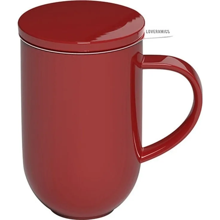 LOVERAMICS Pro Tea Becher mit Sieb 450 ml Red