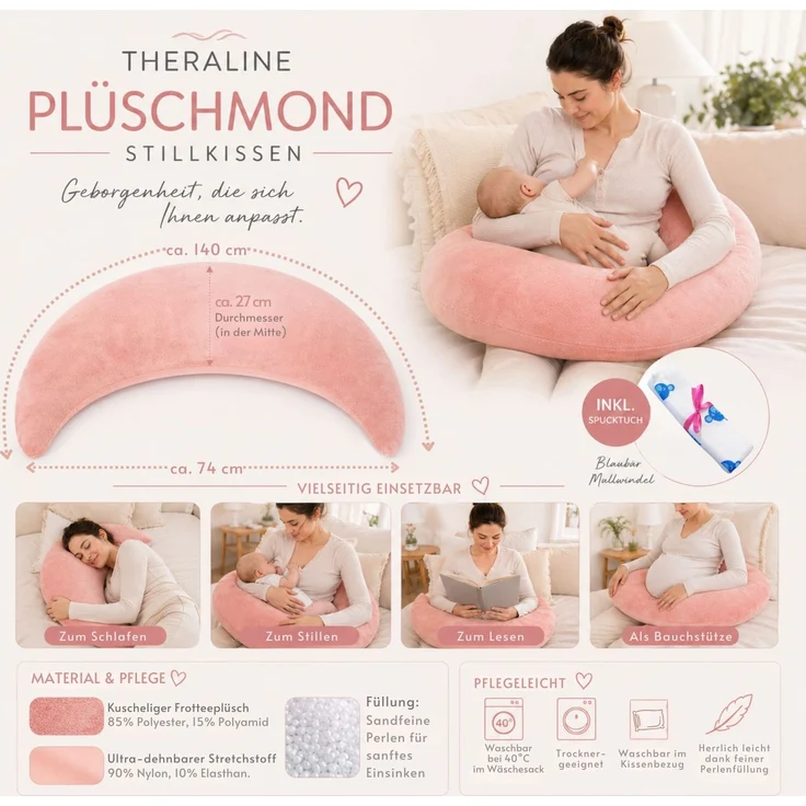 Kinderhaus Blaubaer Stillkissen Theraline Plüschmond Stillkissen TOP – Bild 4