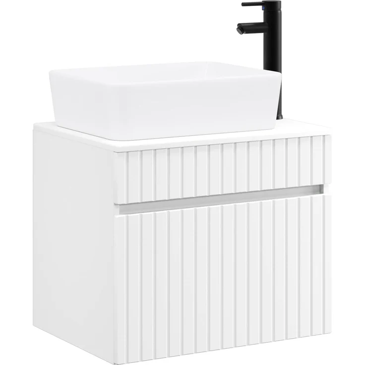 vidaXL Waschbeckenschrank Weiß 59 x 44,5 x 80 cm Holzwerkstoff 3404300 – Bild 2