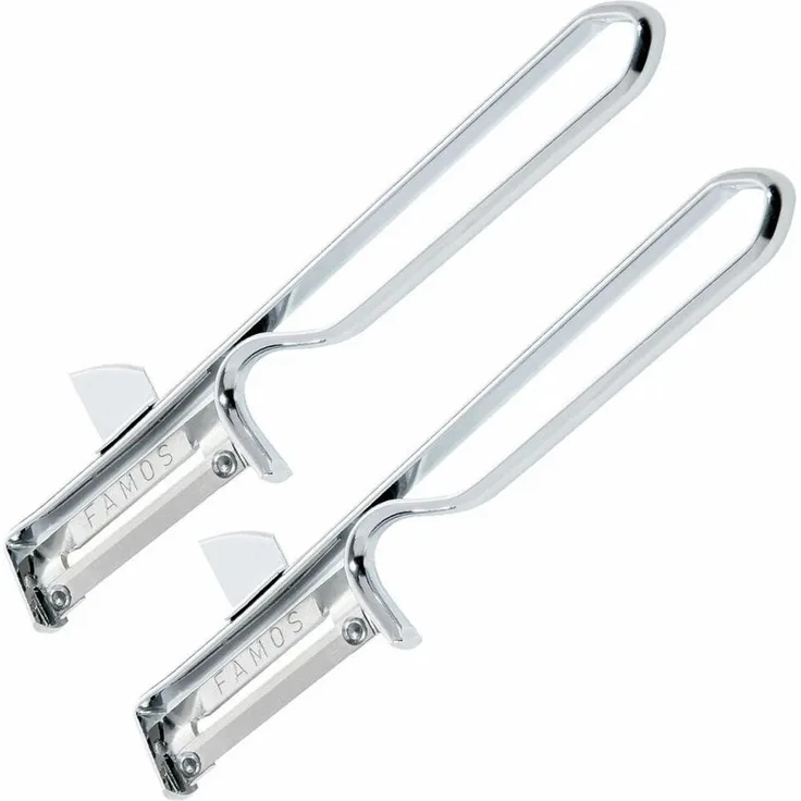 Westmark 2 Universal-Sparschäler/Pendelschäler mit geschärftem Ausstecher, Edelstahlklinge, Famos, Metall/Verchromt, 106122E4