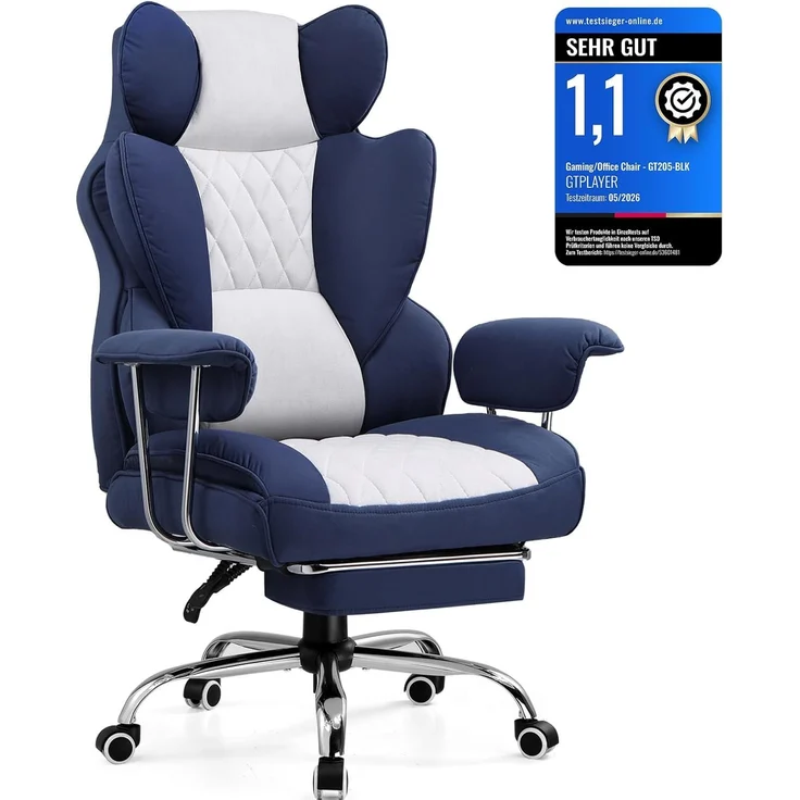 GTPLAYER Gaming-Stuhl Bürostuhl Gamer Stuhl gaming stuhl Schreibtischstuhl Chefsessel, mit Taschenfeder-Lendenwirbelstütze, breiter Büro-Computersessel – Bild 1