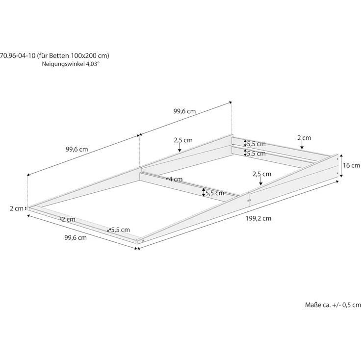 Lattenrost Steiler Reflux-Rahmen Kopfteilerhöhung Keilrahmen, ERST-HOLZ – Bild 2