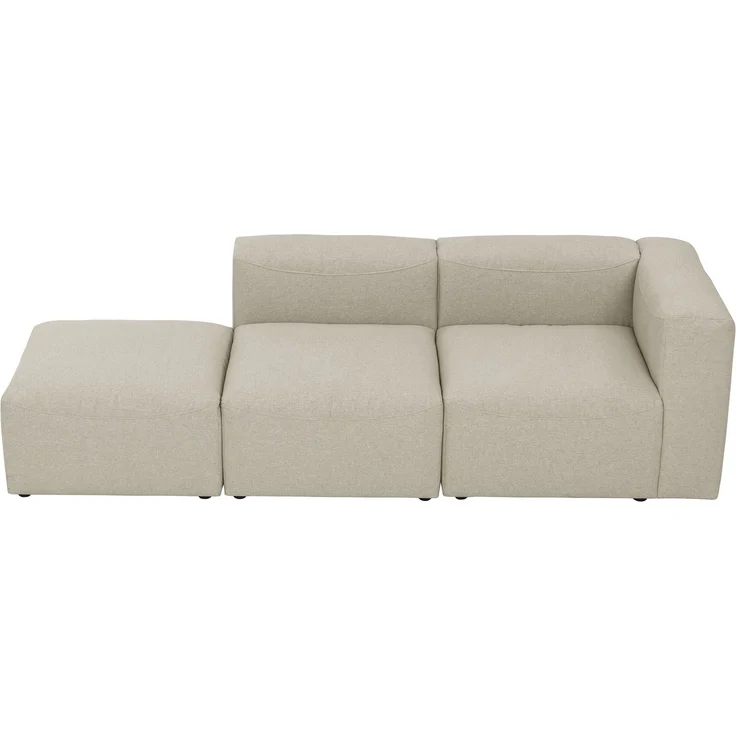 Sofa 2-Sitzer mit Hocker links Kattrina Flachgewebe creme – Bild 2