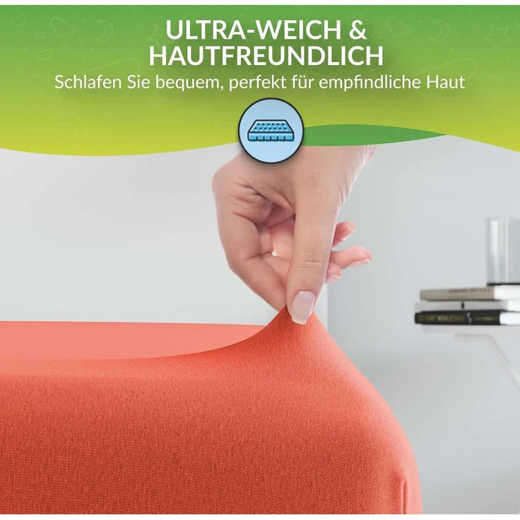 etérea Comfort Jersey Spannbettlaken Terra 180x200 cm - 200x200 cm – Bild 3