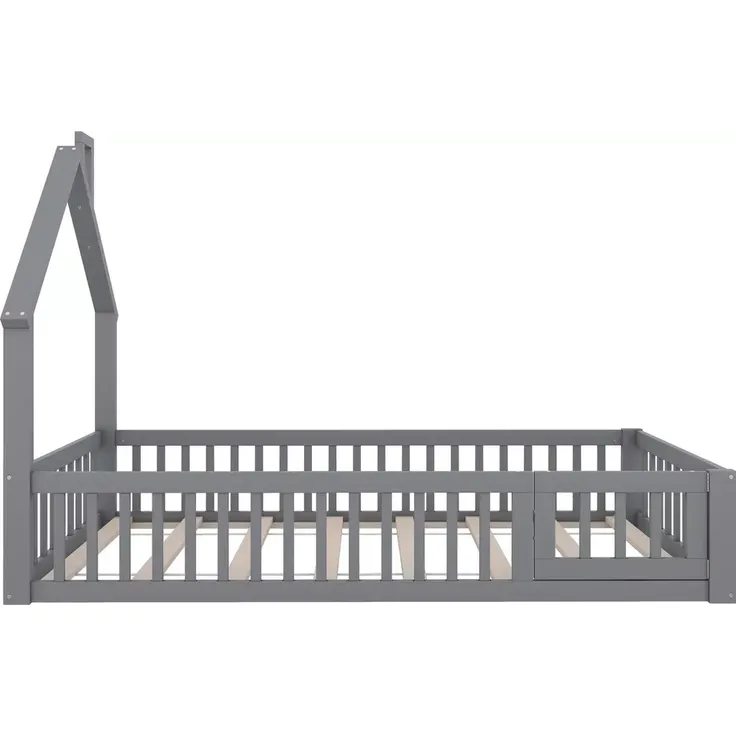 Hausbett mit Lattenrost und Rausfallschutz, 90x200 cm, Kinderbett, Jugendbett, Kiefer – Bild 7