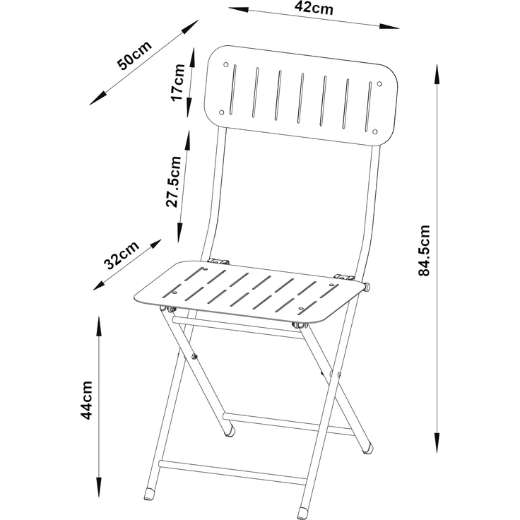 Klappstuhl Sande 2er Set Stahl Weiß [en. casa] – Bild 6