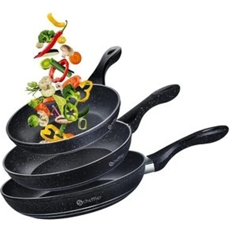 Scheffler Pfannen-Set Pfanne Ø20/24/28 cm Bratpfanne Antihaftbeschichtung Pfanne Induktion, Aluminium (Pfannenset, 3-tlg), Indukion – Bild 6