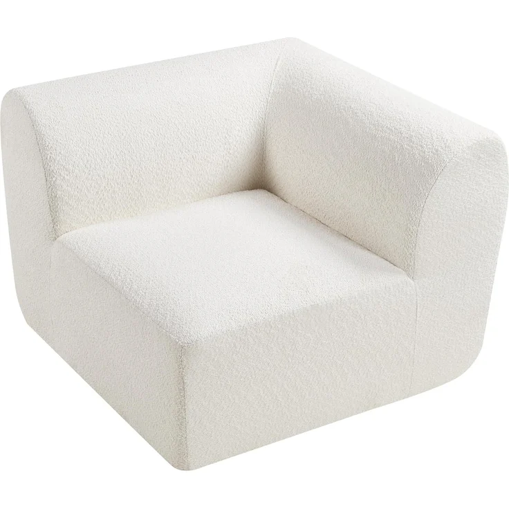 Sofa-Modul Hurvas Eckelement Bouclé Cremeweiß [en. casa] – Bild 5