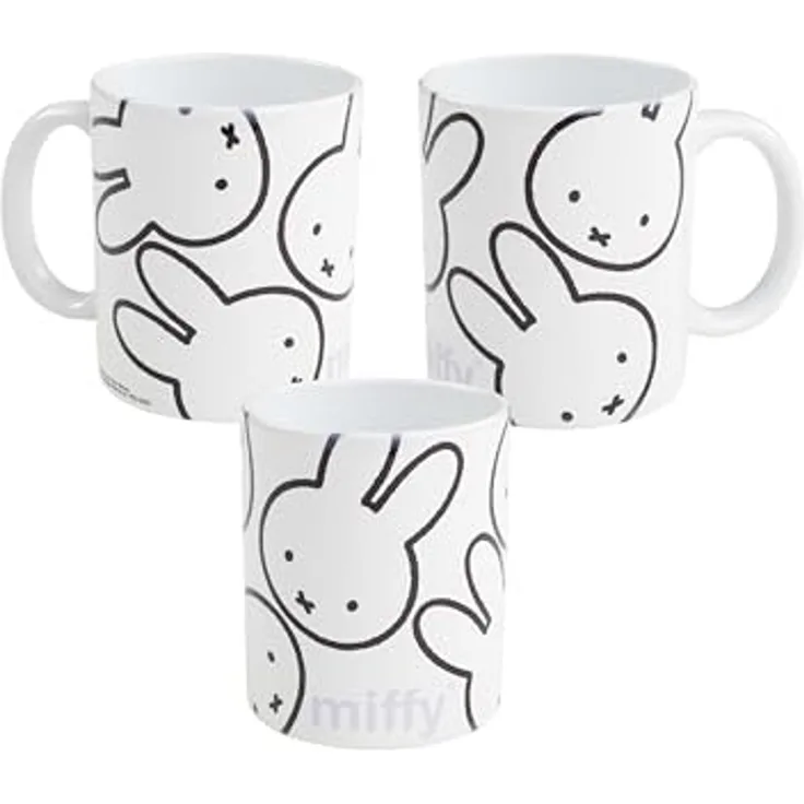 United Labels® Tasse Miffy Tasse Hase Allover Kaffeetasse Becher Kaffeebecher 320 ml, Keramik