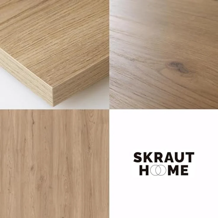 Skraut Home | TV-Schrank, Lowboard | für Wohnzimmer und Esszimmer | 210 | Für TV-Geräte bis zu 80" | Elektrokamin XXL | Moderner Stil | Eiche – Bild 6