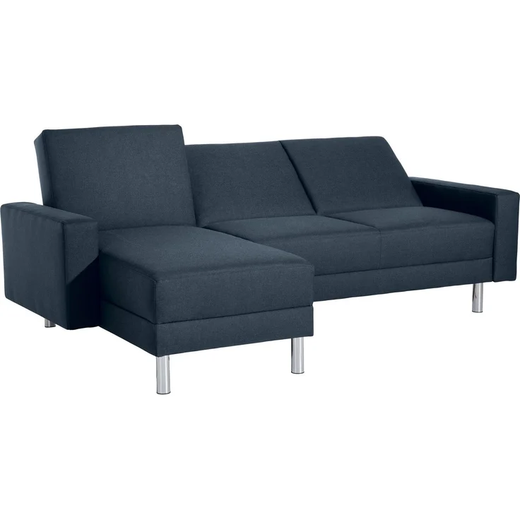 Funktionssofa mit Hocker Katryna Flachgewebe blau – Bild 5