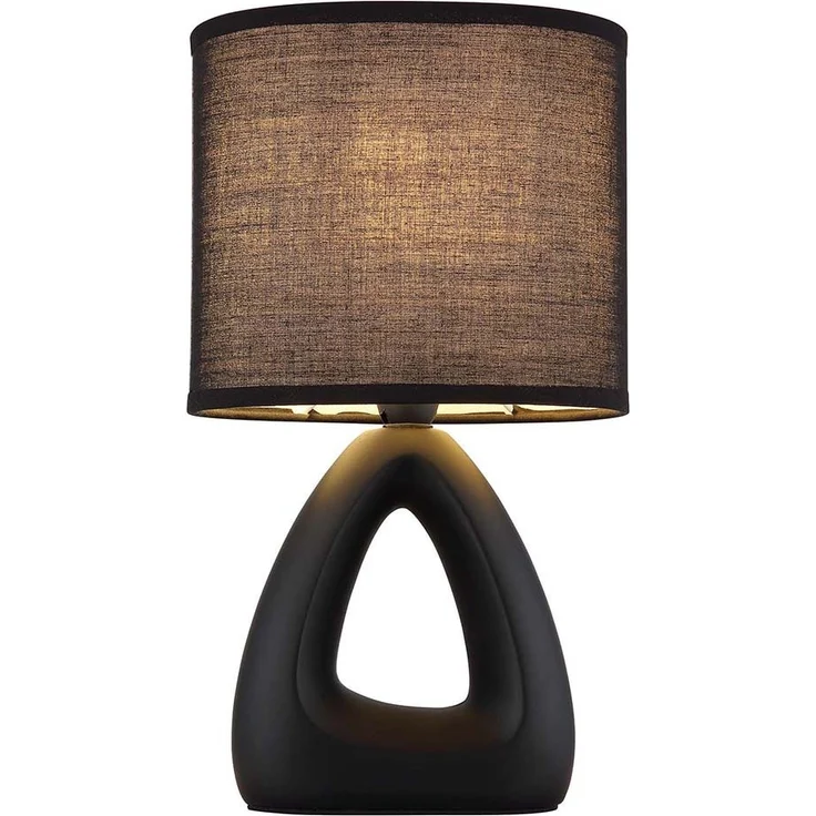 2er Set Tischleuchte, Keramik Textil, schwarz, H 30 cm – Bild 8