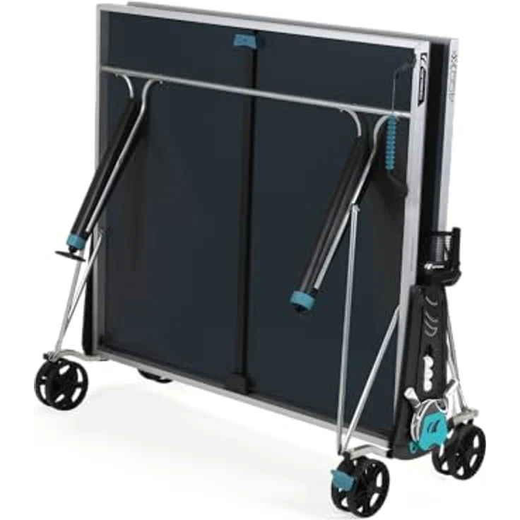 Cornilleau Outdoor Tischtennisplatte 400X, stabile Tischtennisplatte mit blendfreier SOFTMAT-Oberfläche, blau, DSI-Verriegelungsmechanismus und höhenverstellbaren Standfüßen – Bild 4