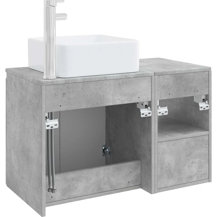 vidaXL Badezimmerschrank-Set 2 stk. Betongrau 79,5 x 41 x 80 cm 3404047 – Bild 6