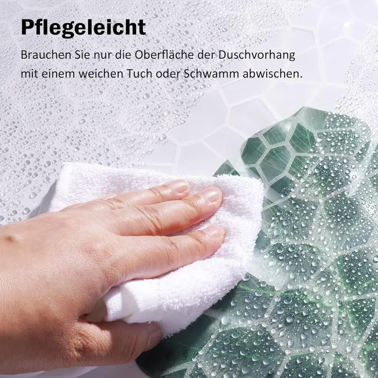 Duschvorhang Wasserdicht 120x200cm 3 Magnete Eva 3D Muster 8 Ringe Anti-schimmel – Bild 5