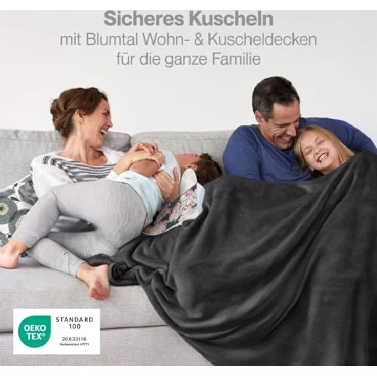 Wohndecke Kuschelige Fleecedecke, Oeko-Tex zertifizierte Decke, Blumtal – Bild 2