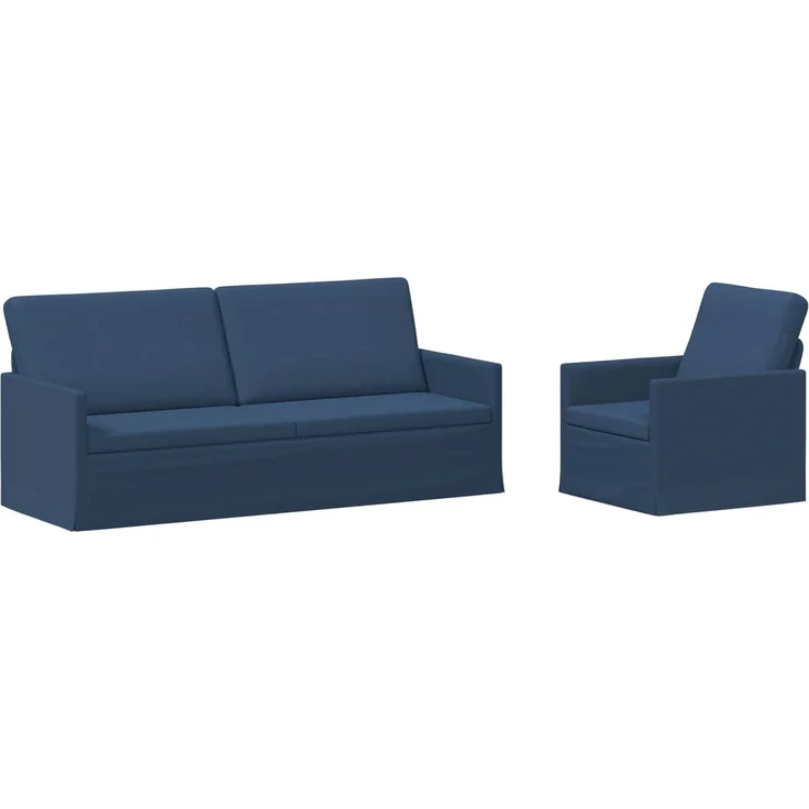 vidaXL Sofa-Set 2 pcs Blau Stoff 3433170 – Bild 1