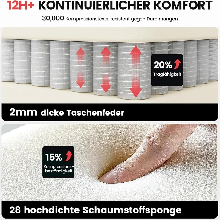GTPLAYER Gaming Stuhl Stoff, Gaming Sessel mit Taschenfederkissen, ergonomischer Drehstuhl, Gamer Stuhl mit Fußstütze150 kg Belastbarkeit, hellblau – Bild 7