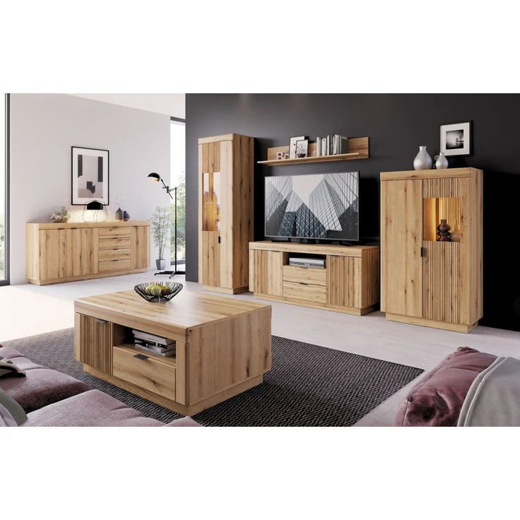 Couchtisch >DELAMAR< in Coast Evoke Eiche Dekor - 109,5x47,4x68 (BxHxT) – Bild 3