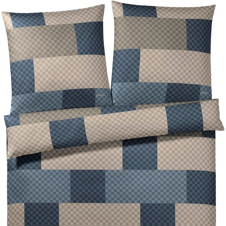 elegante Bettwäsche J!Chessboard BL 135x200 cm grau Bettbezug Bettzeug – Bild 2