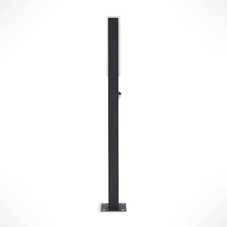 Lucande LED Außenleuchte Virgalia, 1-flammige Wegeleuchte mit Bewegungsmelder, spritzwassergeschützt, schwarz, aus Aluminium