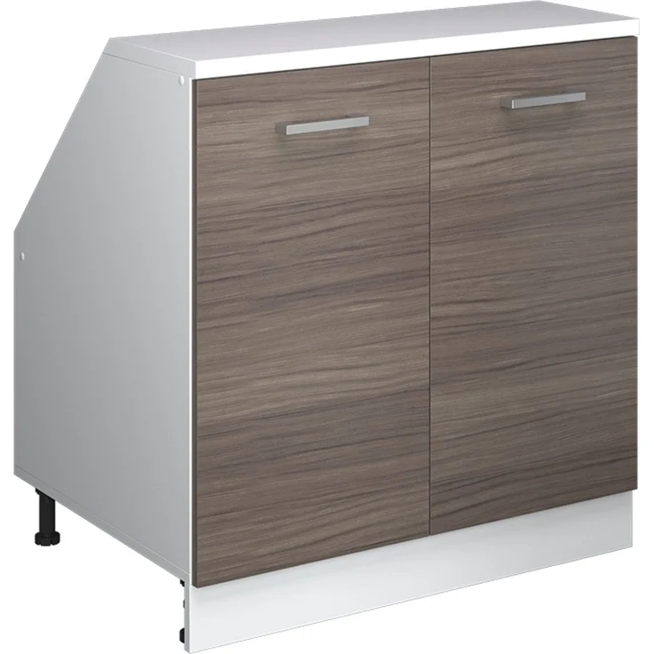 Küchenschrank für Dachschrägen R-Line Edelgrau 80 cm mit 2 Türen, Schrankkorpus 60 cm Tiefe Vicco – Bild 1