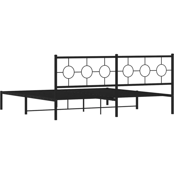 Doppelbett, Bettgestell Modernen mit Kopfteil Metall Schwarz 193x203 cm d628e – Bild 7