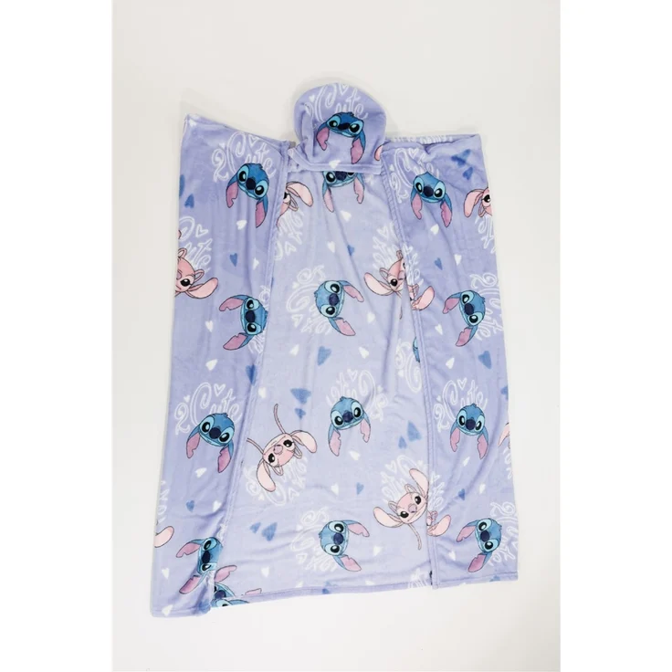 Lilo & Stitch Kuscheldecke mit Kapuze für Kinder – weich & wärmend – 120x150 cm – Bild 2