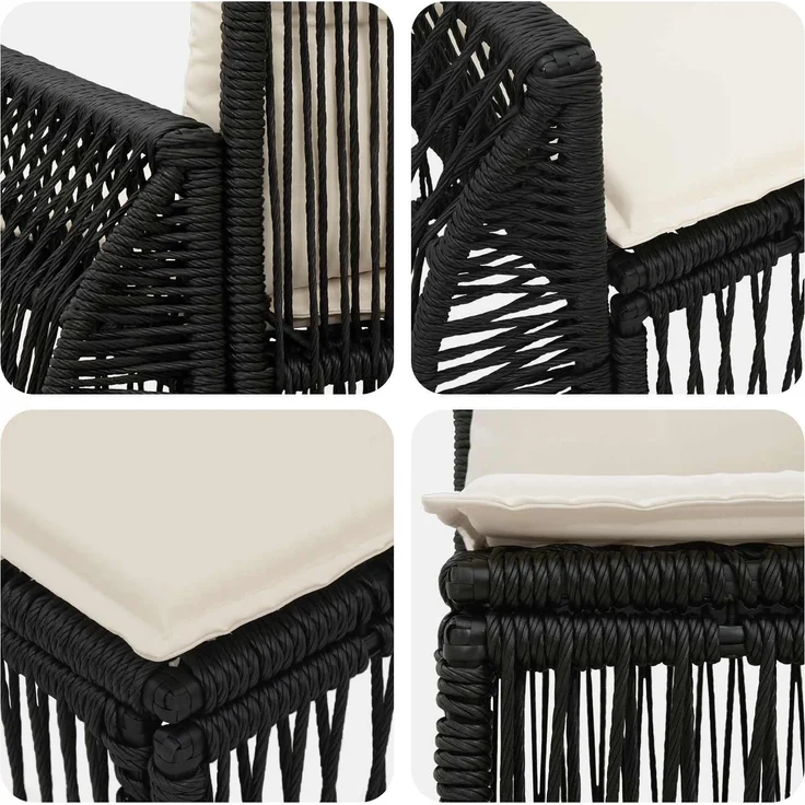 vidaXL Gartensofa-set 8 stk. 8-Sitzanzahl Schwarz Poly-Rattan 3435610 – Bild 6