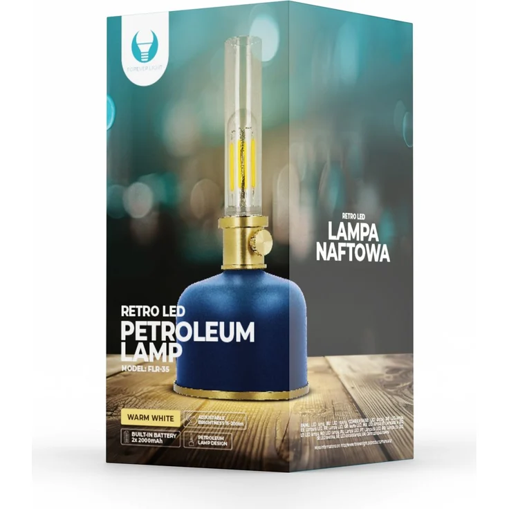 Forever Light Retro Petroleum LED Lampe FLR-35 blau USB-C 4000mAh – Bild 5