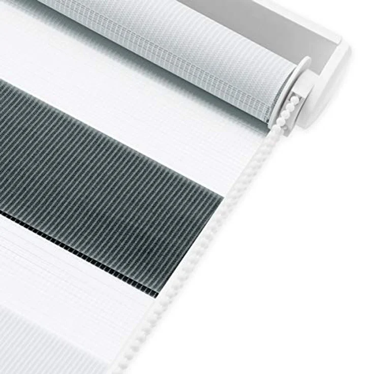Deswell Doppelrollo Klemmfix ohne Bohren Schwarz-weiß B60 x H130 cm (Stoffbreite 56cm) Rollos für Fenster ohne Bohren für Fenster mit Lichtdurchlässig & Verdunkelnd/Höhe Stufenlos Verstellbar – Bild 10