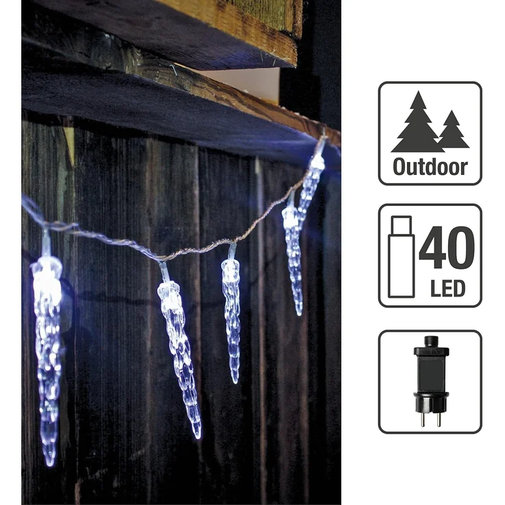 Hellum LED-Eiszapfen-Lichterkette 40-tlg. cws außen 564433 – Bild 2