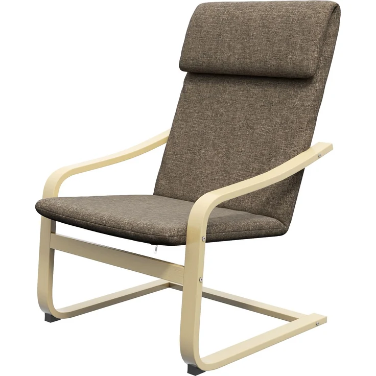 Wohnora-Sessel mit Kopfstütze und Armlehnen, Bezug in Leinenoptik, Holzgestell, Braun + Natur,H 980cm x T 650cm x B 790cm – Bild 2